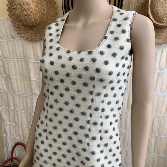 CALYPSO ST. BARTH Textured Dot Wool Shift Dress - Picture 2 of 8